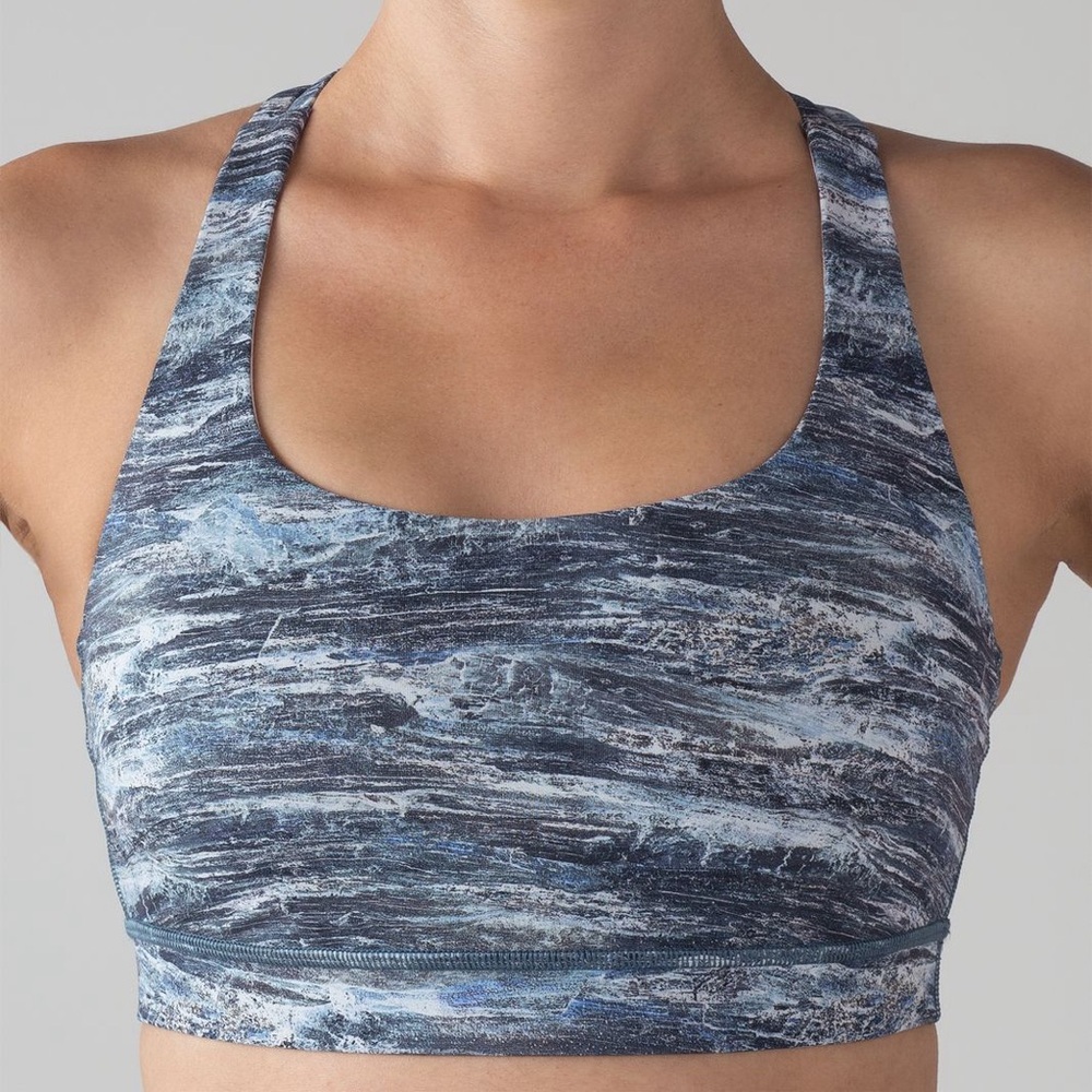 Lululemon Energy Sports Bra Blue 4 Activewear Workout Gym Running Athleisure‎